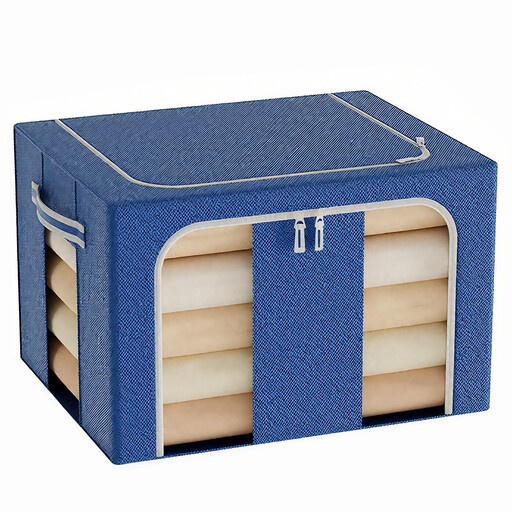 SNSP Storage Box Antibacterial Large Cloth Quilt Fabric Sorting Box Oxford Fabric Folding Storage Box 88L x 2pcs