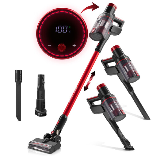 ProfiCare Cordless Vacuum Cleaner | Extra Powerful | 22.2V Battery | Bagless Vacuum Cleaner | 35 min. Runtime | LED Display | 105,000 RPM | For Carpet and Car | 2-in-1 Hand/Floor | PC BS 3136 A