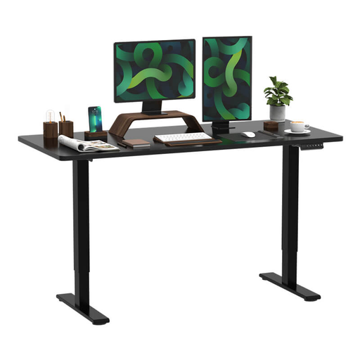 Loctek Electric Height Adjustable Desk Bar Table Stand Desk with Separator Board 160×80cm Black ZB01-16080-BH