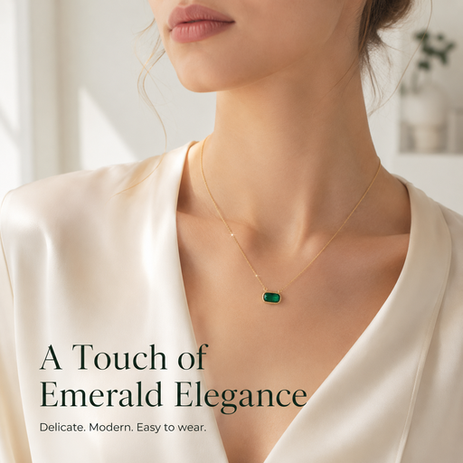 VoxorAI Hypoallergenic Natural Stone Zircon Necklace, Green