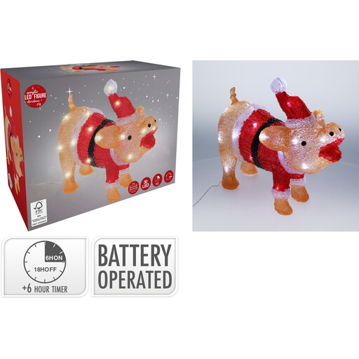PIG 30CM WITH LED ACRYLIC