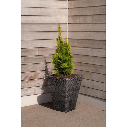 Strata Amalfi Square Tapered Planter in Pewter