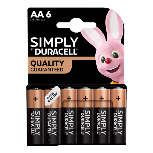 DURACELL Simply AA Alkaline Batteries - 6 Pack