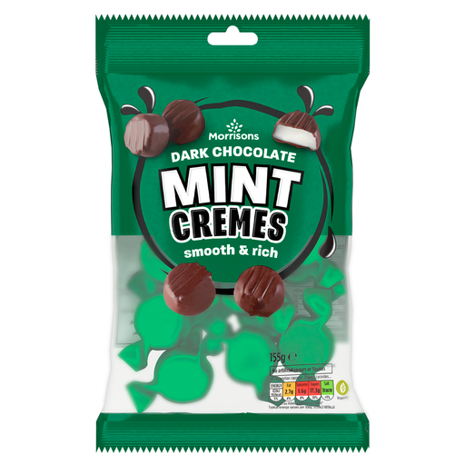 Morrisons Dark Chocolate Mint Cremes 155g