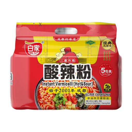 Bai Jia Instant Vermicelli, Hot & Sour Flavor