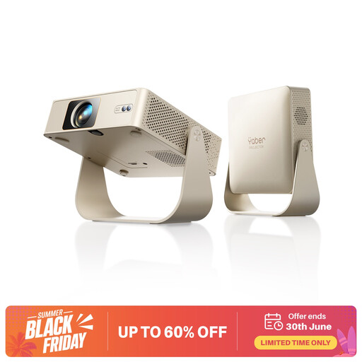 Yaber L1 Pro portable projector with rotating stand
