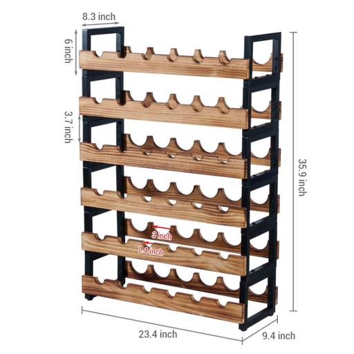 MyGift 6-Tier Freestanding Wine Bottle Rack