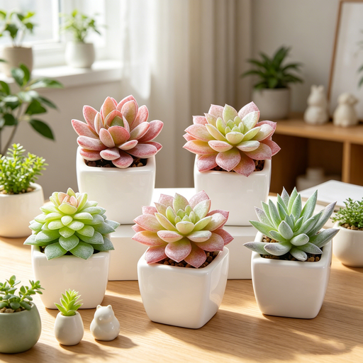 5Pcs 2.8in/7cm Artificial Succulents in Pots