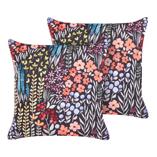 BelianiSet of 2 Outdoor Cushions Floral Motif 45 x 45 cm Multicolour CASTELARO