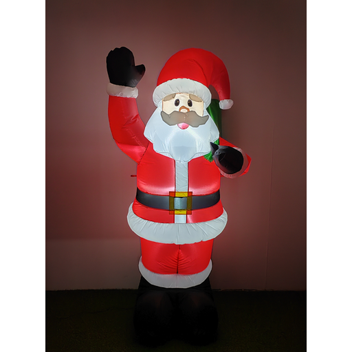 Inflatable 1.80m tall LED Santa Claus for the garden