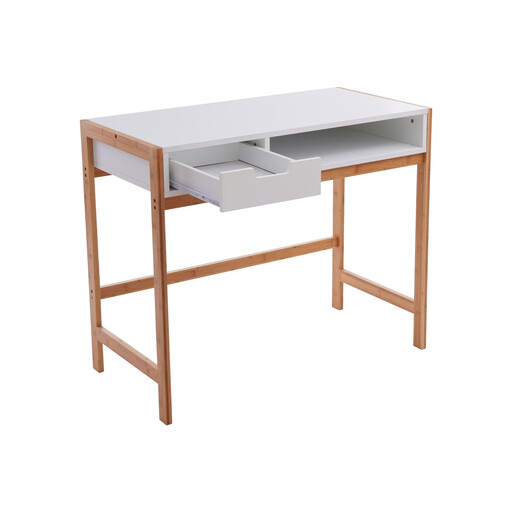 Interiors by Premier Desk Rostok 1 Drawer White/Natural