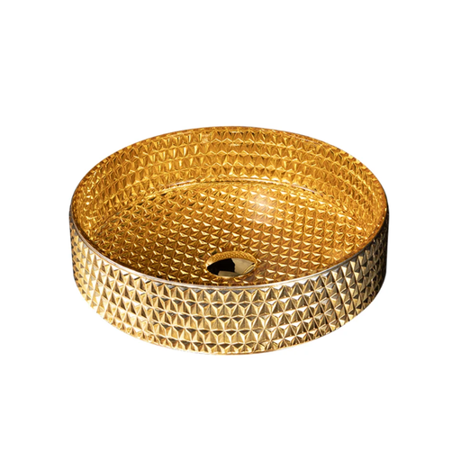 Vasque en Verre de Cristal Homary, Luxe Moderne, Doré