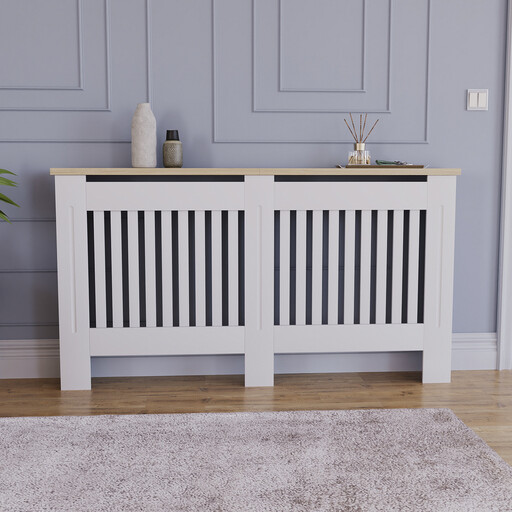 Vida Designs Radiator Cover Arlington White/Oak Effect Large