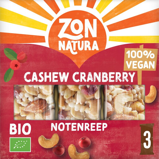 Zonnatura Organic Nut Bar Cashew Cranberry