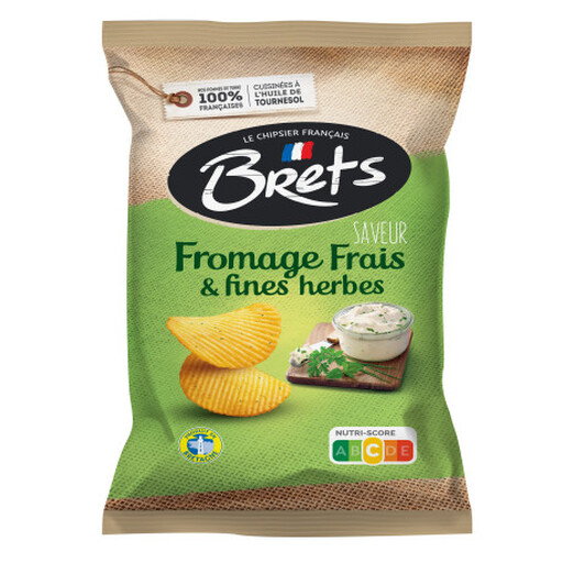 Sachet de chips ondulées Bret’s fromage frais et herbes 125 g