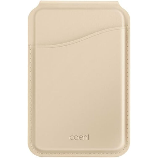 UNIQ Coehl Esme Magnetic Card Holder with Mirror and Stand, Cream