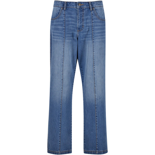 Urban Classics Wide Leg Denim With Dividing Seams mid deep blue washed
