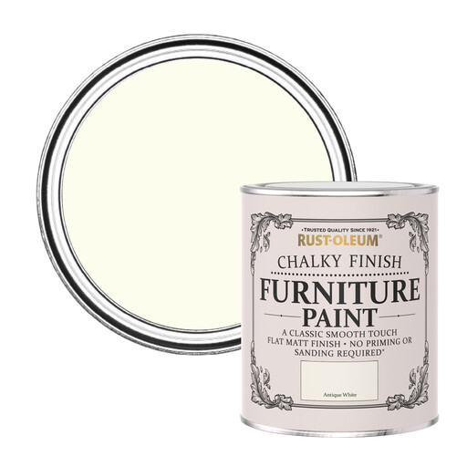 Rust-Oleum Chalky Furniture Paint Antique White 750Ml