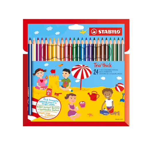 STABILO Trio Thick Colouring Pencils Assorted Colours, Pack of 24