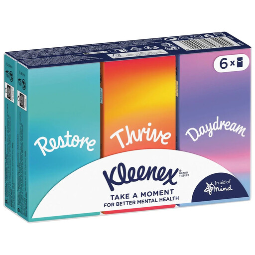 KLEENEX Collection Facial Tissues 3-Ply Compact Mini Cases, 6 Cases