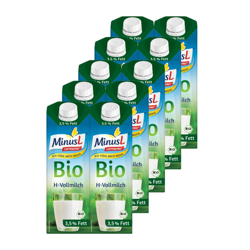 Minus L Organic Whole Milk 3.5% Lactose-Free 10-Pack (10 x 1L)