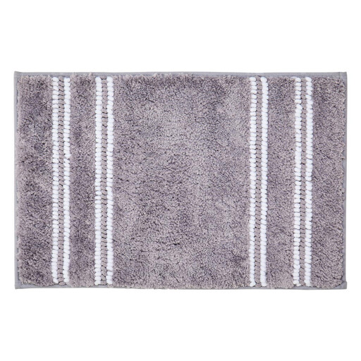 Maison by Premier Bath Mat Soak Microfibre Tufted Stripe Grey 40x60cm