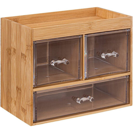 5five Organizer Box with 3 Drawers in Bamboo