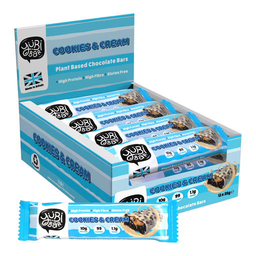 YuBi Bar Protein Nutrition Bar Protein Bars Cookies & Cream Flavour - 12 x 35g