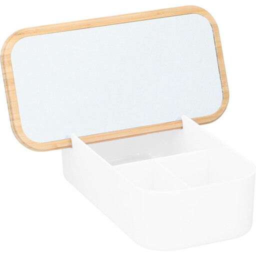 Alpina Jewelry Box with Mirror - White, 7 x 13 x 25 cm