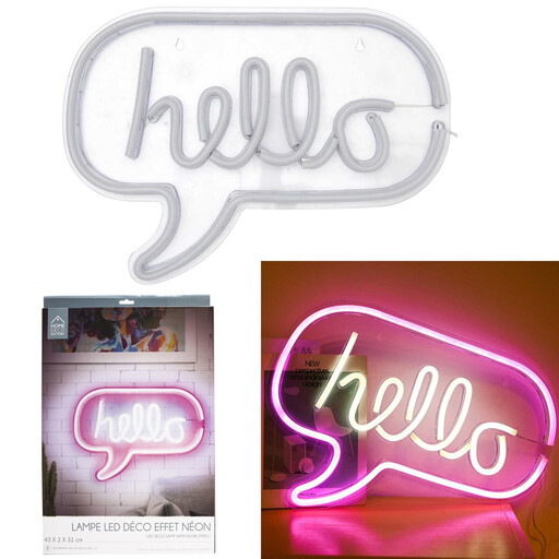 HOME DECO FACTORY USB Neon Effect LED Lamp HELLO M4