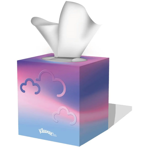 KLEENEX Collection Decorative Cubic Box Facial Tissues, 3-Ply, 1 Box, 48 Tissues