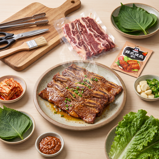 【BBQ】Korean BBQ rib bones: Kinda Beef Short Rib Slices 1kg, McCormick Seasoning - Korean Barbecue 35g