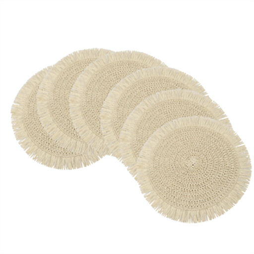 Boho Woven Paper Placemat with Fringe