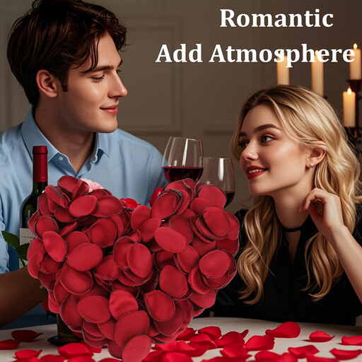 200PCS 1.5in/3.8cm Artificial Flower Petals Silk Rose Flower Petals for Valentine's Day,Flower Petals to Throw at Wedding, Flower Girl, Dinner Table Centerpieces(red)