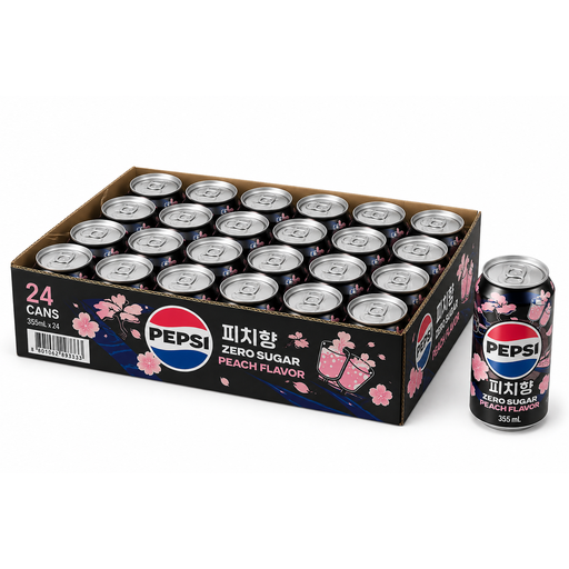 LOTTE CHILSUNG Pepsi Zero Sugar Peach Flavoured Drink 355ml x 24