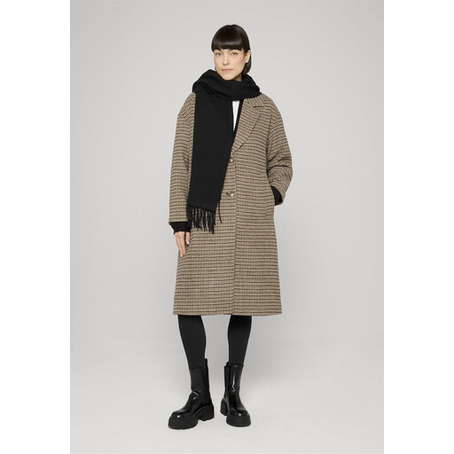 Urban Classics Ladies Oversized Plaid Coat in beige-black check