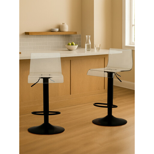 Interiors by Premier Baina Acrylic Bar Stool Set of 2