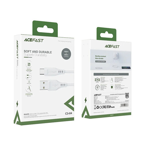 ACEFAST C3-04 White USB Cable - USB Type-C 1.2m， 3A