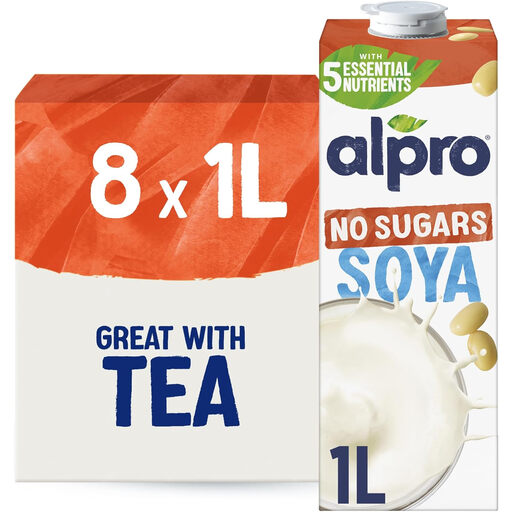 Alpro Soya No Sugars Long Life Drink 8 x 1L