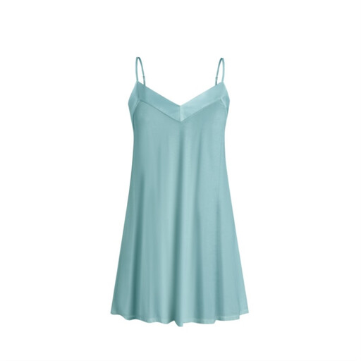 IZURIA V-Neck Pale Turquoise Suspender Dress