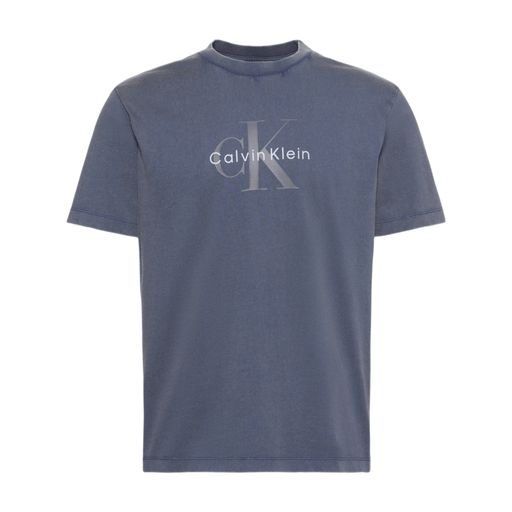 Calvin Klein Men's Washed Cotton Monogram T-shirt - Blue Nomad