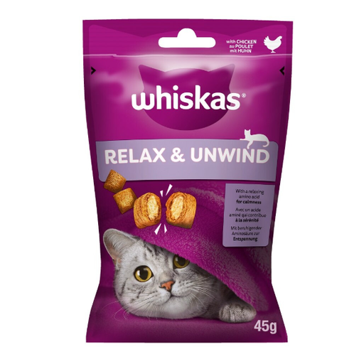 Whiskas Relax & Unwind Adult Cat Treats with Chicken 45g