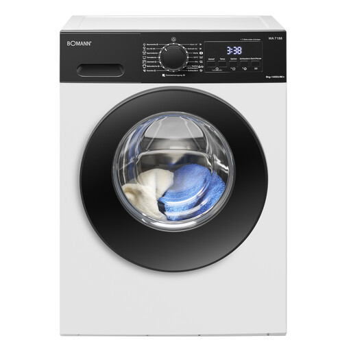 Bomann Waschmaschine 8kg | 5 Jahre Motor-Garantie | Inverter Motor