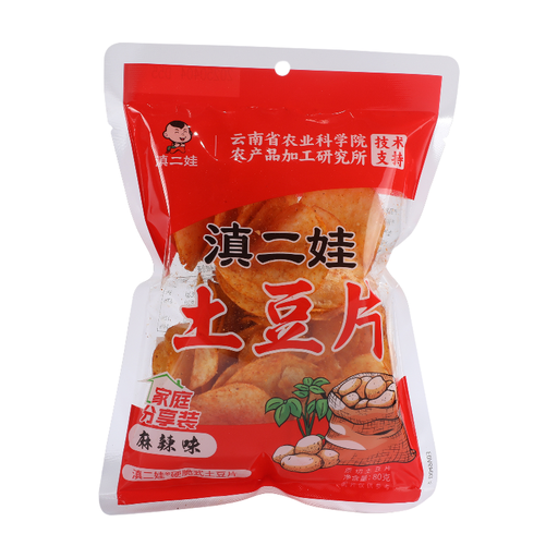 Dianerwa Flat Potato Chips Mala Flavor 80g