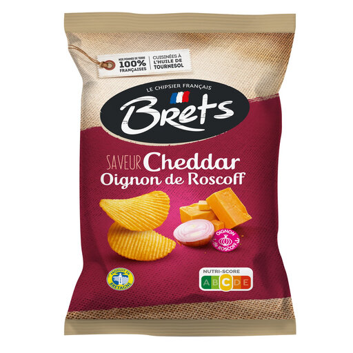 BRET’S cheddar and onion crisps, 125 g pack