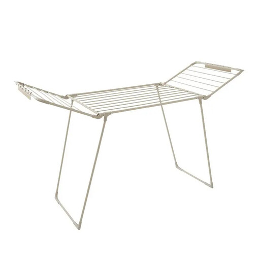 Tower Winged Airer with 27 Clip Slots, 4 Hanging Slots, Flat Top and Two Side Wings Foldable, Latte