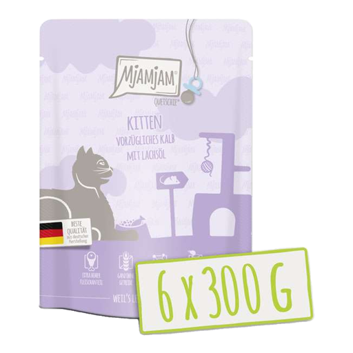 MjAMjAM - Quetschie - Kitten - Exquisite veal with salmon oil 300g*6