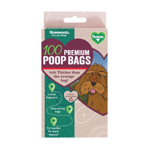 Rosewood 100 Premium Scented Dog Poo Bags with Handles