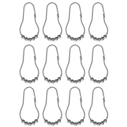 Croydex Shower Curtain Rings Easy Glide Ball Chrome 12pcs