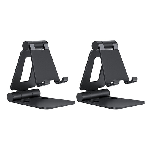Lot de 2 supports de téléphone en aluminium noir JORDAN&JUDY